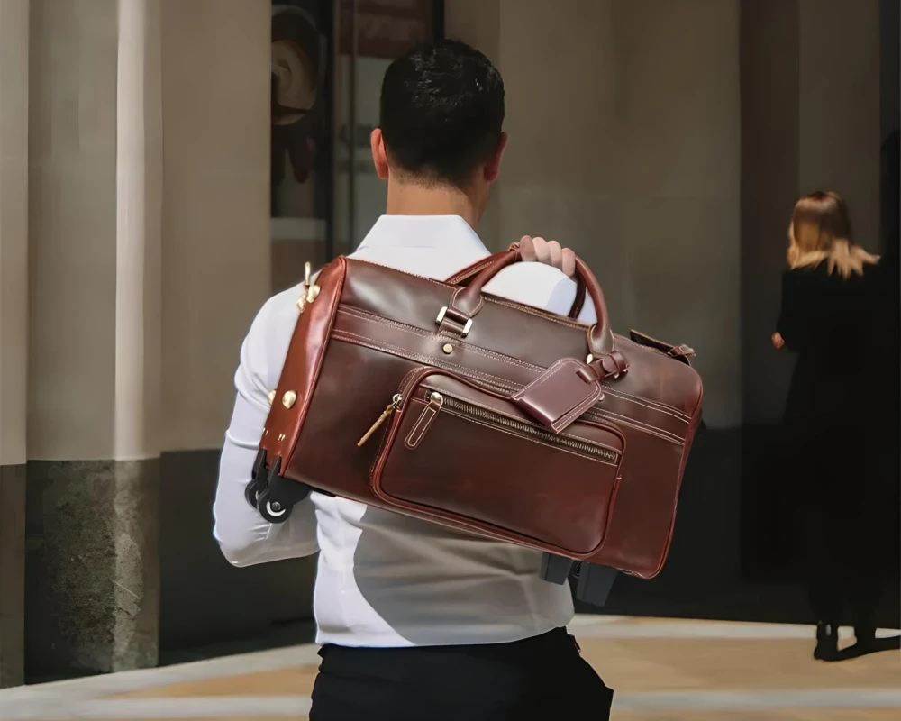 women's leather carry on bag