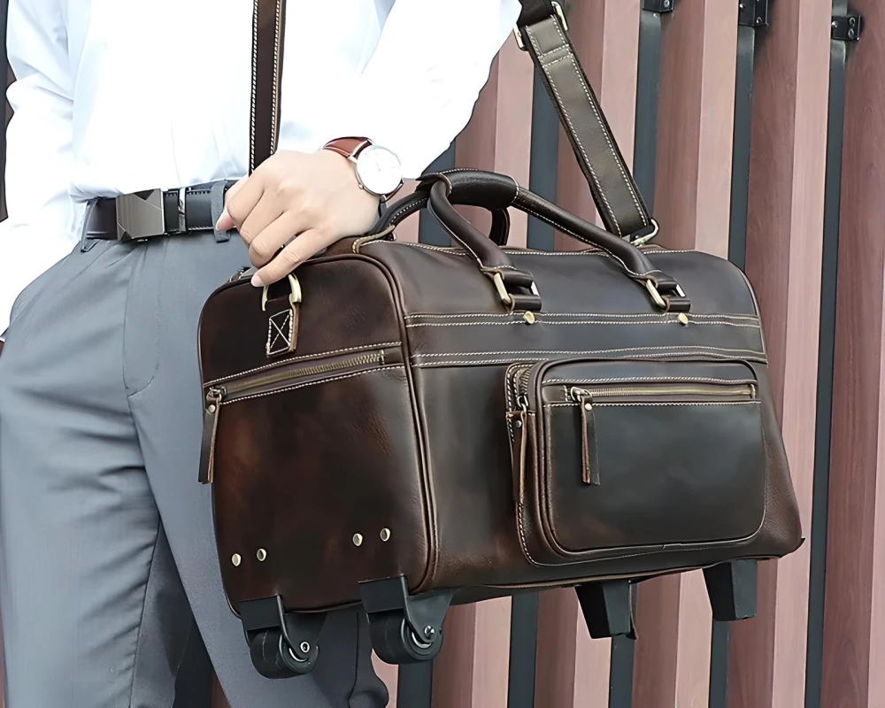 women's leather carry on bag
